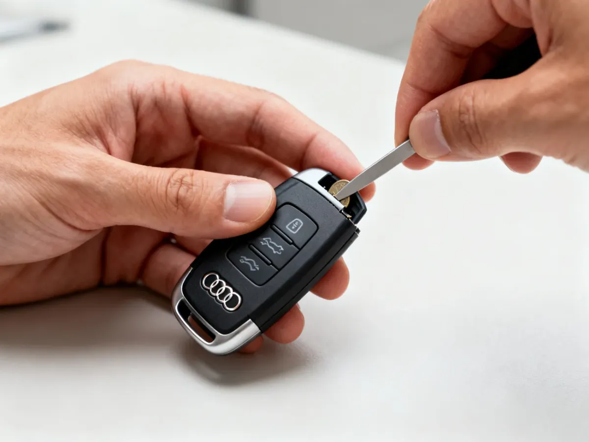 Delikatne podważanie obudowy kluczyka Audi