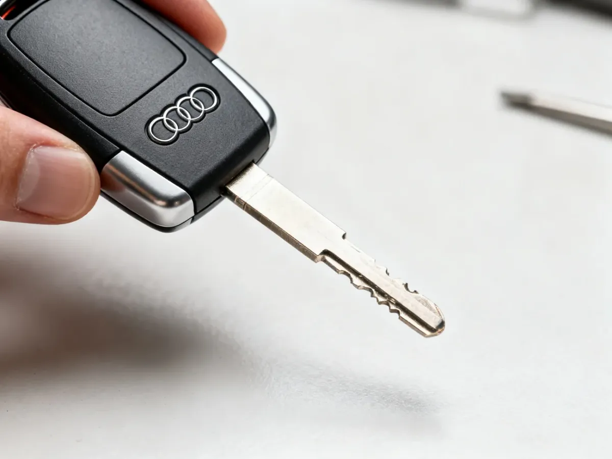 Kluczyk Audi z wysuniętym mechanicznym grotem